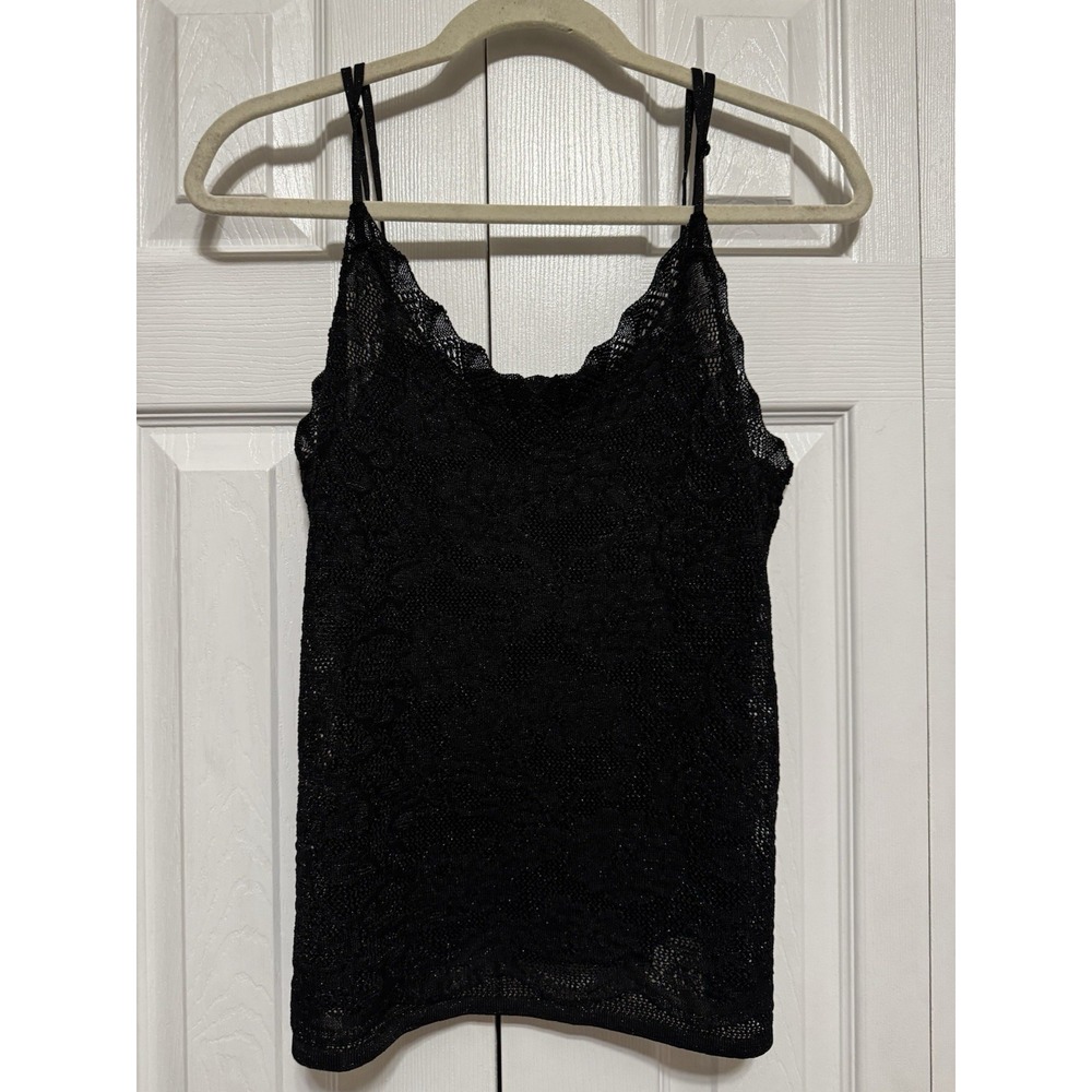 Crochet Cami Women Medium Gothic Witchy Whimsical Knit Vintage 90s Tank